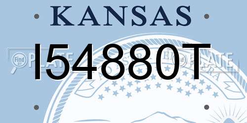 I54880T Kansas License Plate