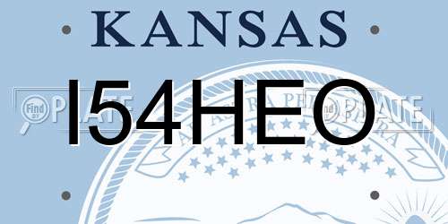 I54HEO Kansas License Plate