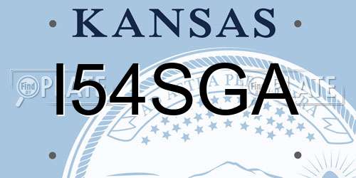 I54SGA Kansas License Plate