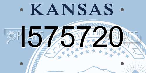 I575720 Kansas License Plate