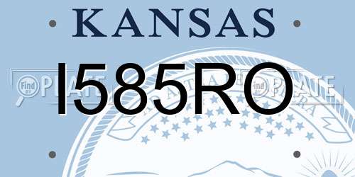 I585RO Kansas License Plate