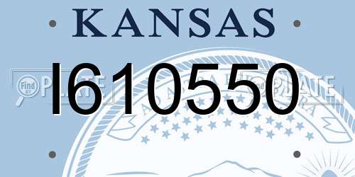 I610550 Kansas License Plate