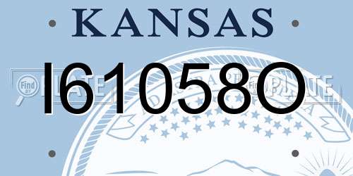 I61058O Kansas License Plate