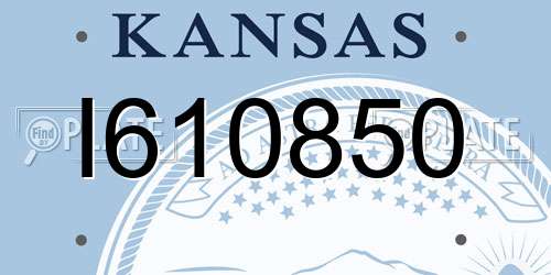 I610850 Kansas License Plate