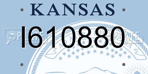I610880 Kansas License Plate