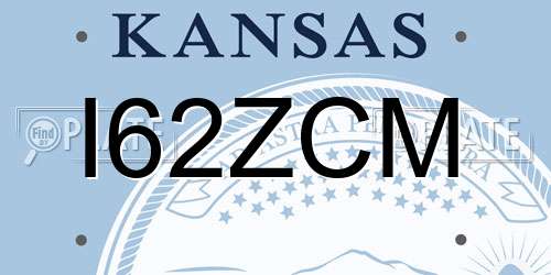 I62ZCM Kansas License Plate