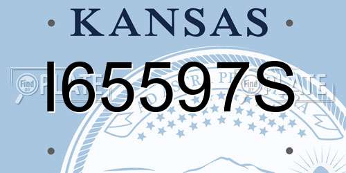 I65597S Kansas License Plate
