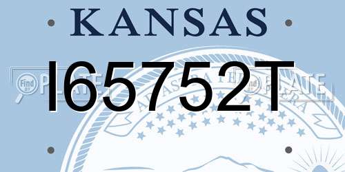 I65752T Kansas License Plate