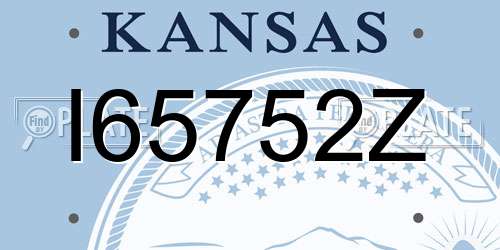 I65752Z Kansas License Plate