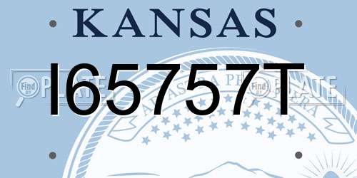 I65757T Kansas License Plate