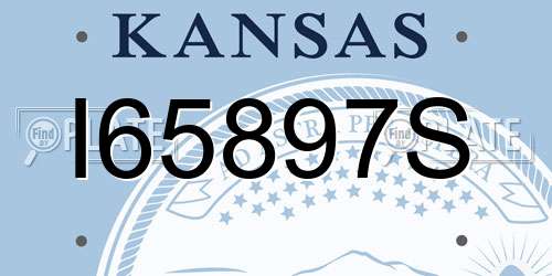 I65897S Kansas License Plate