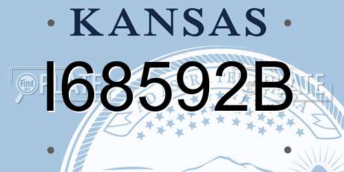 I68592B Kansas License Plate
