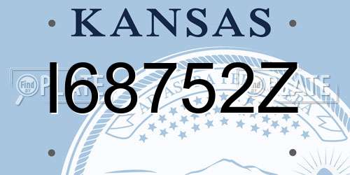 I68752Z Kansas License Plate