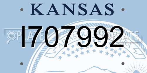 I707992 Kansas License Plate