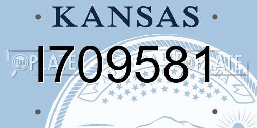 I709581 Kansas License Plate
