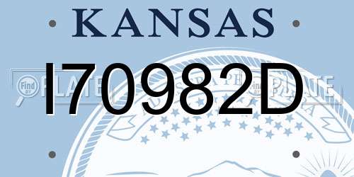 I70982D Kansas License Plate
