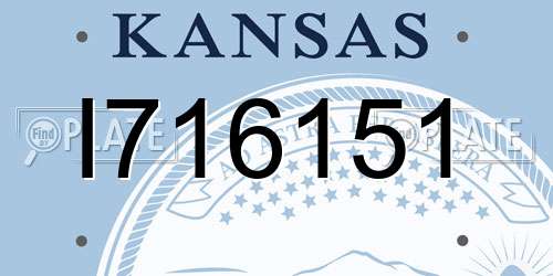 I716151 Kansas License Plate