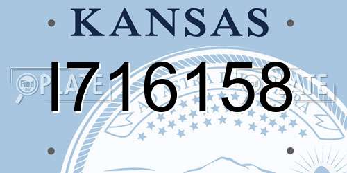I716158 Kansas License Plate