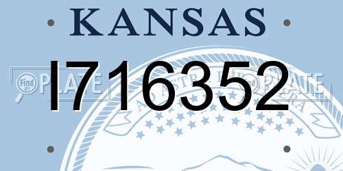 I716352 Kansas License Plate