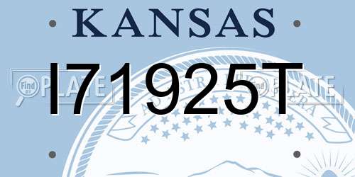 I71925T Kansas License Plate