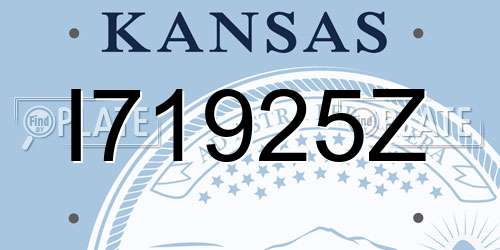 I71925Z Kansas License Plate