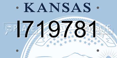 I719781 Kansas License Plate