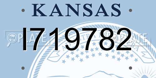 I719782 Kansas License Plate