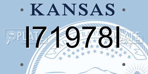 I71978I Kansas License Plate