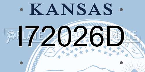 I72026D Kansas License Plate