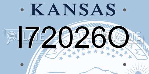 I72026O Kansas License Plate