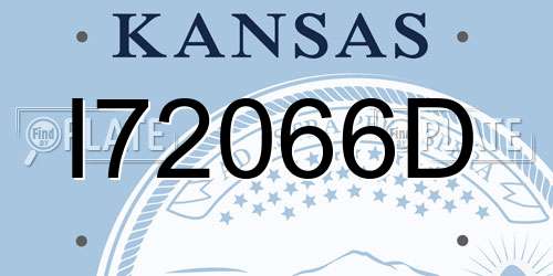 I72066D Kansas License Plate