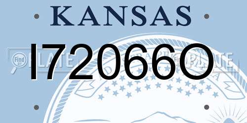 I72066O Kansas License Plate