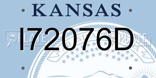 I72076D Kansas License Plate