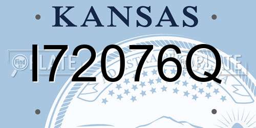 I72076Q Kansas License Plate