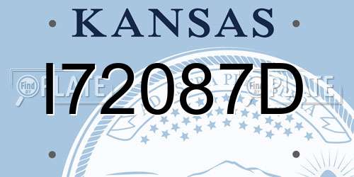 I72087D Kansas License Plate