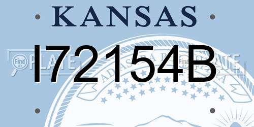 I72154B Kansas License Plate