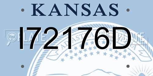 I72176D Kansas License Plate