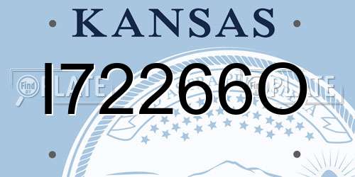 I72266O Kansas License Plate