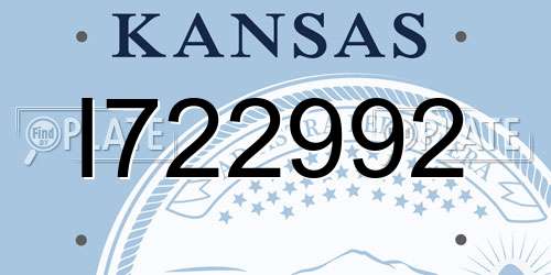 I722992 Kansas License Plate