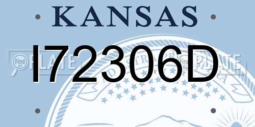 I72306D Kansas License Plate