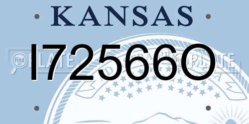 I72566O Kansas License Plate