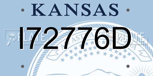 I72776D Kansas License Plate