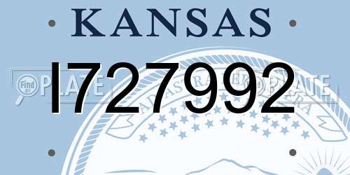 I727992 Kansas License Plate