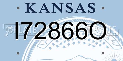 I72866O Kansas License Plate