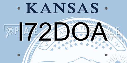 I72DOA Kansas License Plate