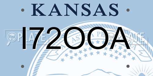 I72OOA Kansas License Plate
