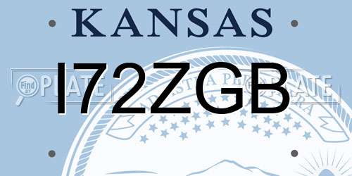 I72ZGB Kansas License Plate