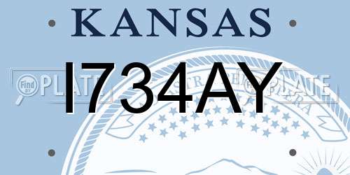 I734AY Kansas License Plate