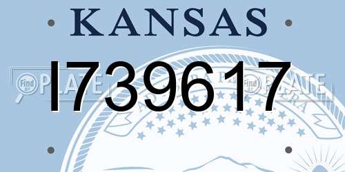 I739617 Kansas License Plate