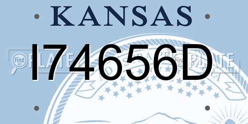 I74656D Kansas License Plate